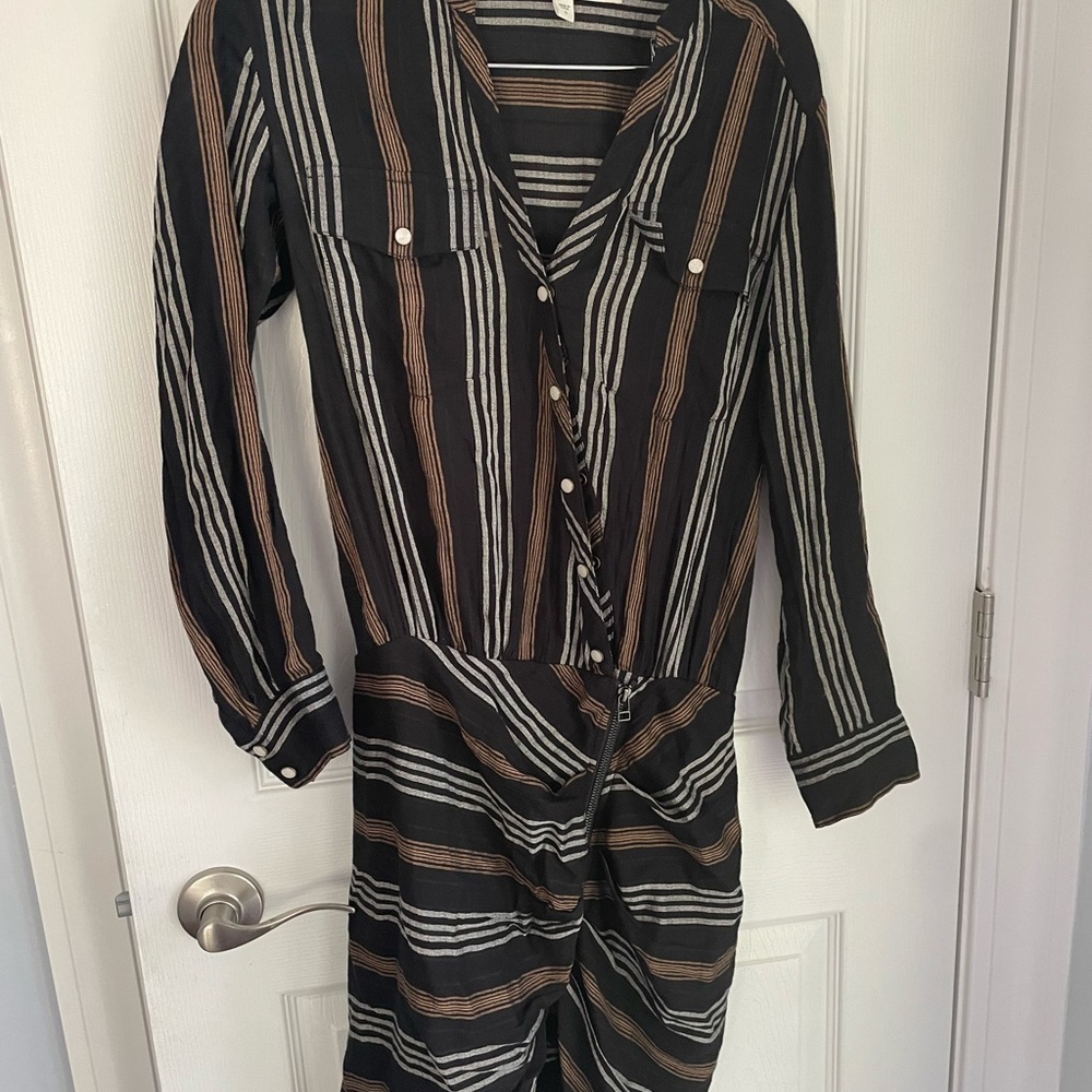 Veronica Beard Emory dress in black stripe size 0